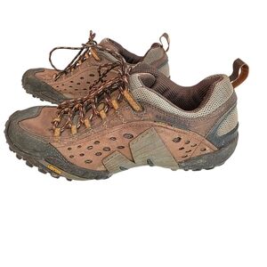 Merrell Intercept Hiking Shoes 10 Mocha Brown J87577 Vibram Outdoor Camping